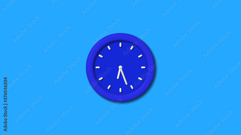 Amazing blue color 3d wall clock icon on aqua background,12 hours clock icon Amazing blue color 3d wall clock icon on aqua background,12 hours clock icon