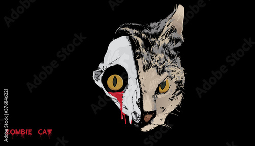A vector illustration for zombie cat