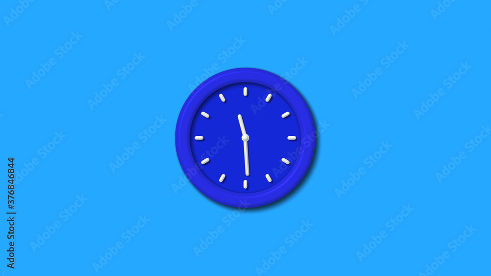 Amazing blue color 3d wall clock icon on aqua background,12 hours clock icon Amazing blue color 3d wall clock icon on aqua background,12 hours clock icon