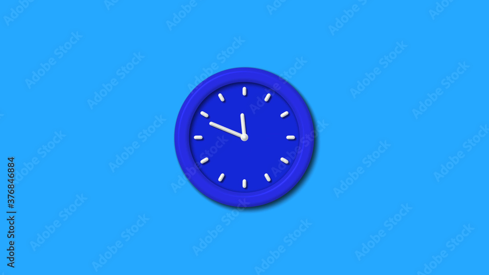 Amazing blue color 3d wall clock icon on aqua background,12 hours clock icon Amazing blue color 3d wall clock icon on aqua background,12 hours clock icon