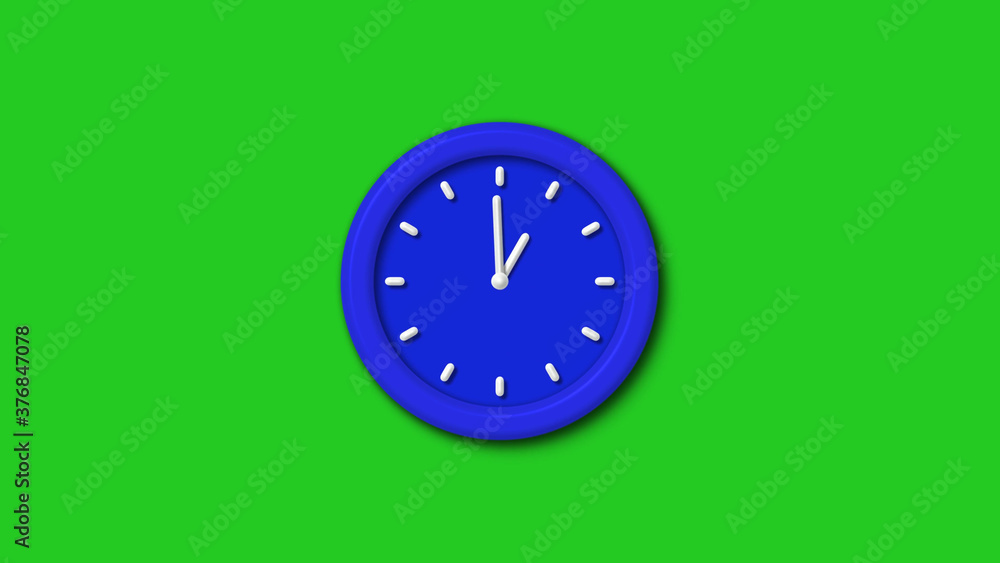 Amazing blue color 3d wall clock icon on green background,clock icon Amazing blue color 3d wall clock icon on green background,clock icon
