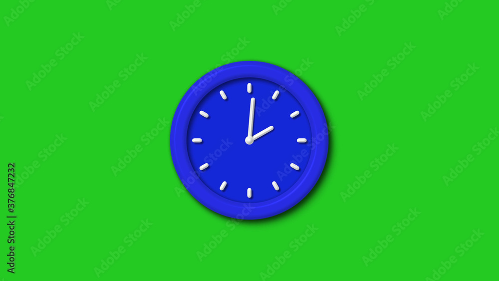 Amazing blue color 3d wall clock icon on green background,clock icon Amazing blue color 3d wall clock icon on green background,clock icon