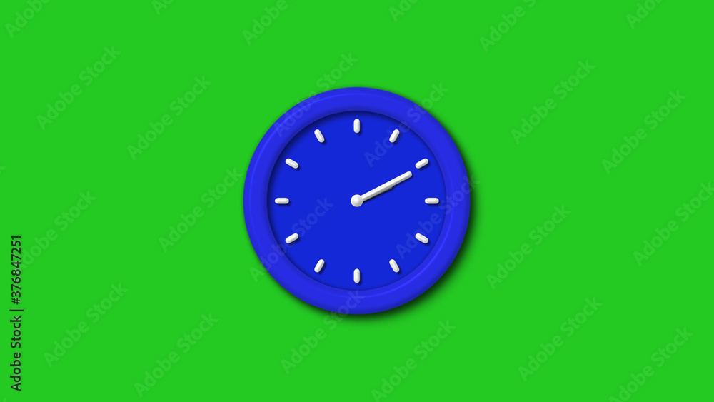 Amazing blue color 3d wall clock icon on green background,clock icon Amazing blue color 3d wall clock icon on green background,clock icon