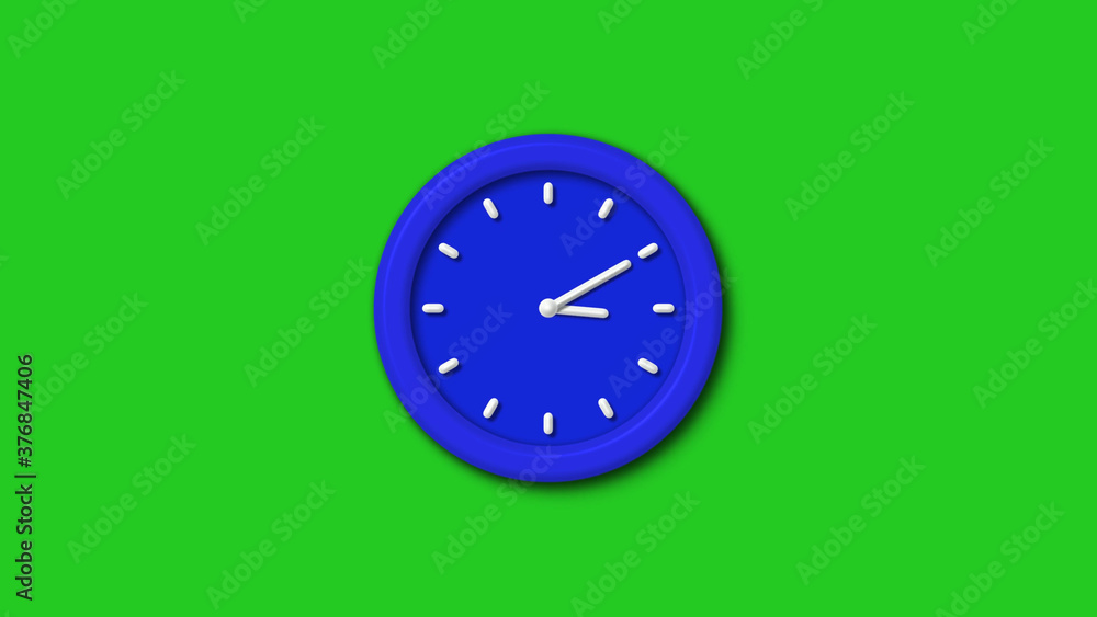 Amazing blue color 3d wall clock icon on green background,clock icon Amazing blue color 3d wall clock icon on green background,clock icon
