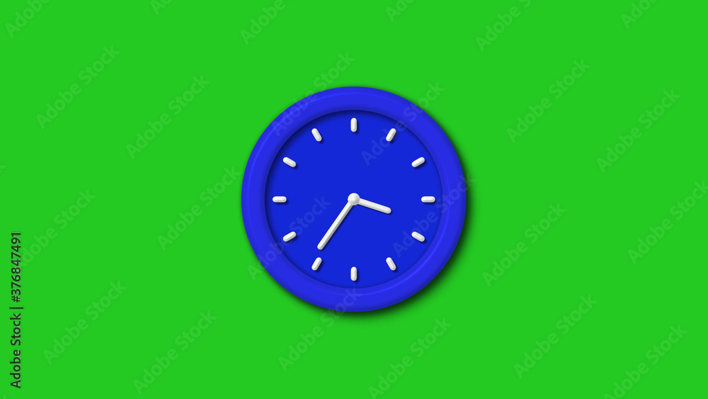 Amazing blue color 3d wall clock icon on green background,clock icon Amazing blue color 3d wall clock icon on green background,clock icon