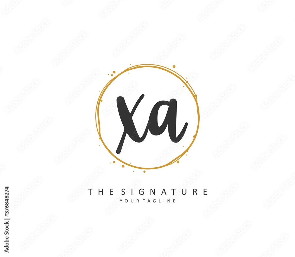 XA Initial letter handwriting and signature logo. A concept handwriting initial logo with template element. XA Initial letter handwriting and signature logo. A concept handwriting initial logo with template element.