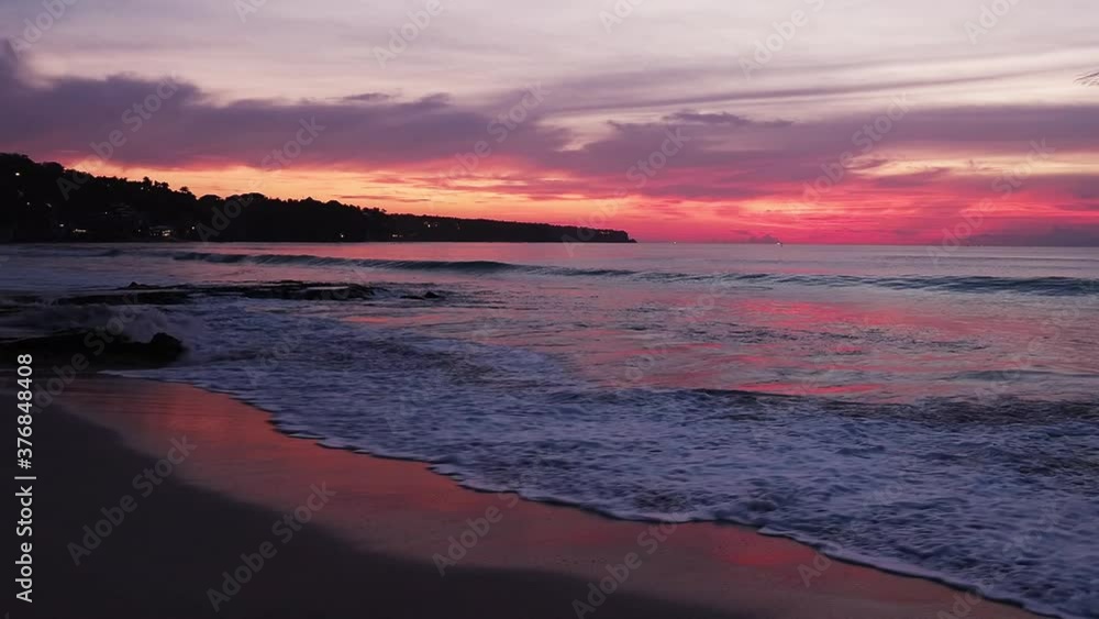 Amazing sunset over the tropical beach Amazing sunset over the tropical beach