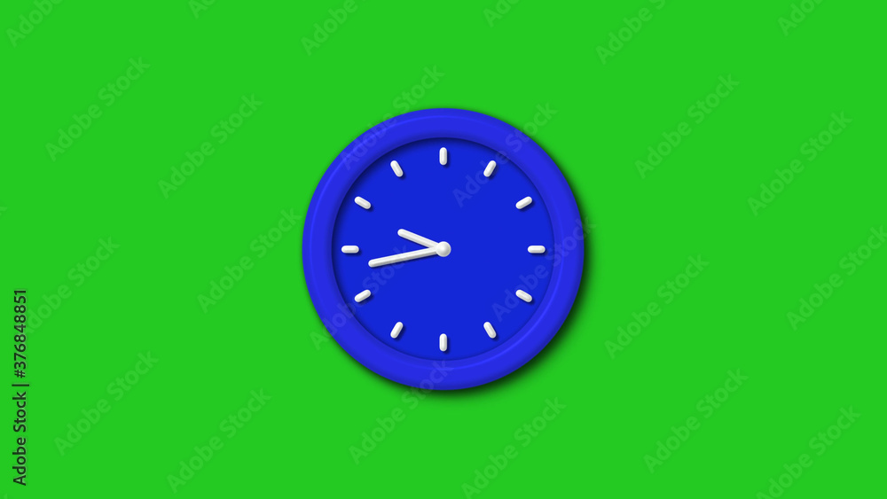 New blue color 3d wall clock icon on green background,Counting down clock icon New blue color 3d wall clock icon on green background,Counting down clock icon