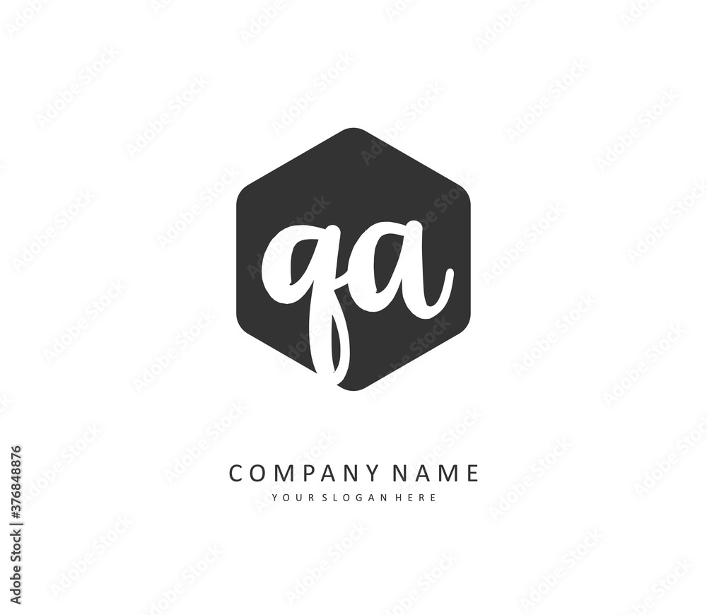 Q A QA Initial letter handwriting and signature logo. A concept handwriting initial logo with template element. Q A QA Initial letter handwriting and signature logo. A concept handwriting initial logo with template element.