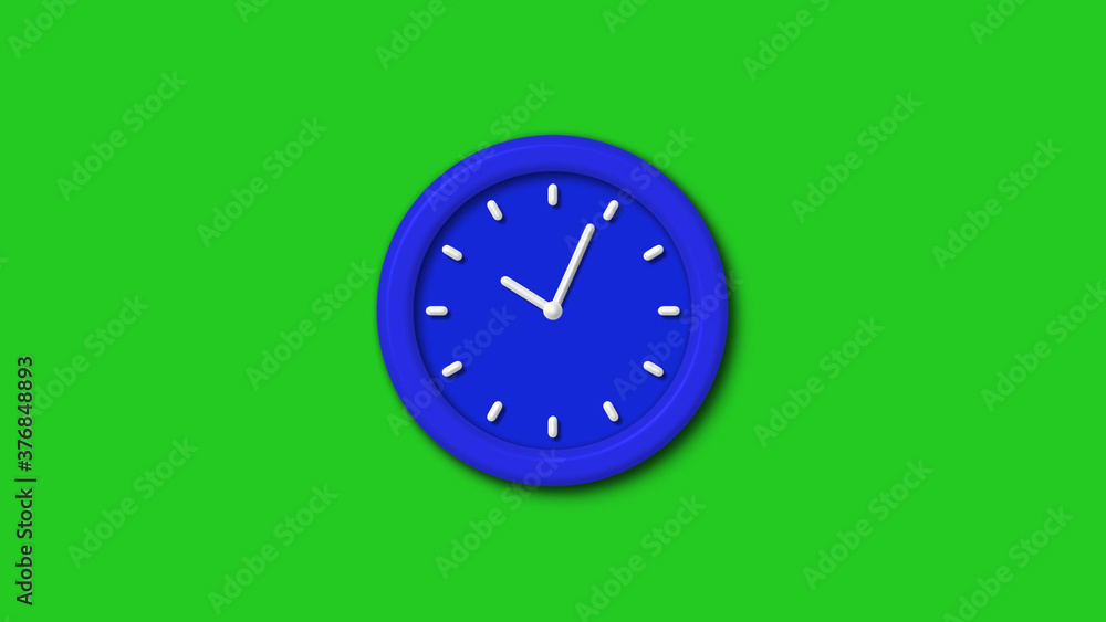 New blue color 3d wall clock icon on green background,Counting down clock icon New blue color 3d wall clock icon on green background,Counting down clock icon