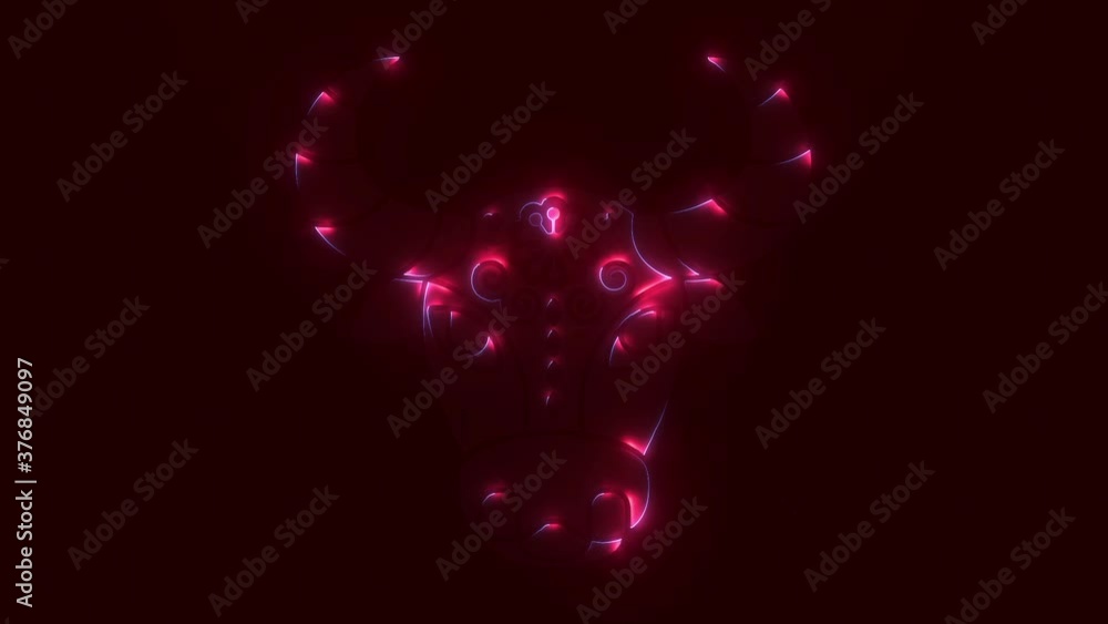 Mistical Reveal of bull head Chinese New Year card Mistical Reveal of bull head Chinese New Year card