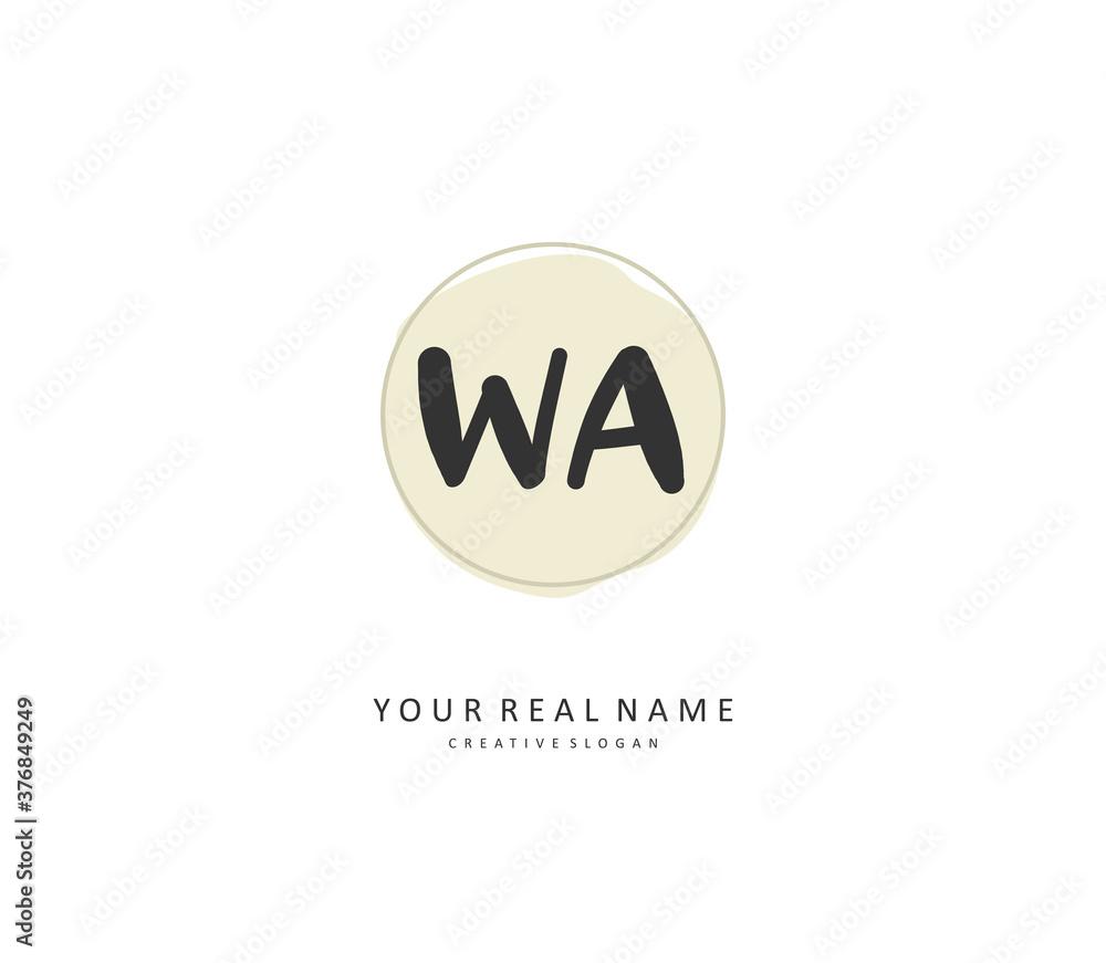 W A WA Initial letter handwriting and signature logo. A concept handwriting initial logo with template element. W A WA Initial letter handwriting and signature logo. A concept handwriting initial logo with template element.