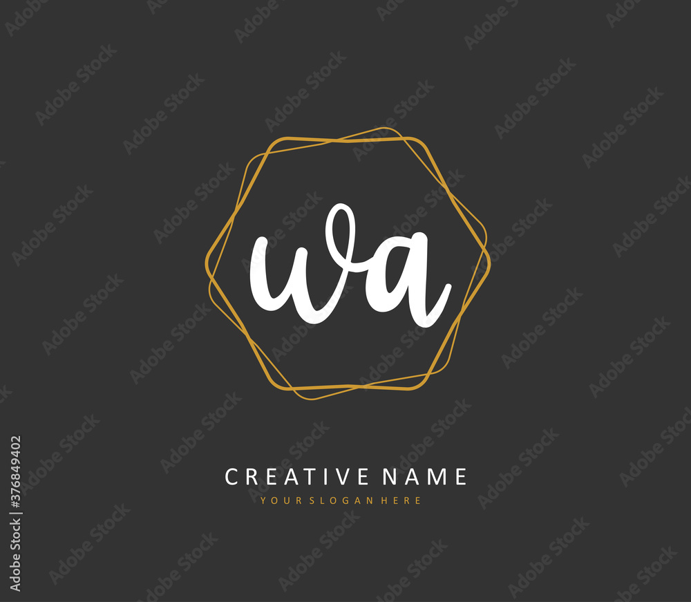 W A WA Initial letter handwriting and signature logo. A concept handwriting initial logo with template element. W A WA Initial letter handwriting and signature logo. A concept handwriting initial logo with template element.