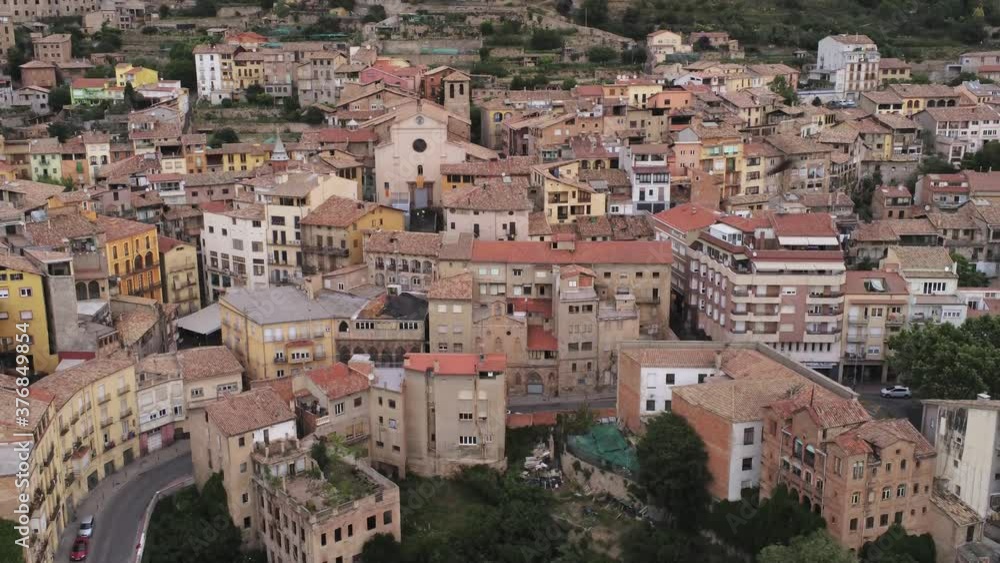 Berga, village of Barcelona. Catalonia,Spain. Aerial Drone Footage Berga, village of Barcelona. Catalonia,Spain. Aerial Drone Footage