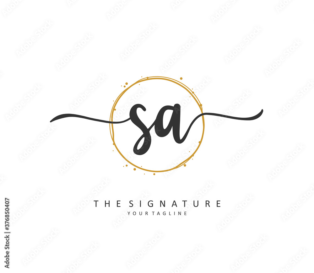 SA Initial letter handwriting and signature logo. A concept handwriting initial logo with template element. SA Initial letter handwriting and signature logo. A concept handwriting initial logo with template element.