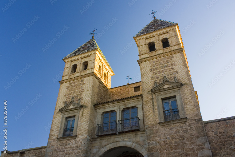 Gate Puerta de Bisagra in Toledo, Spain