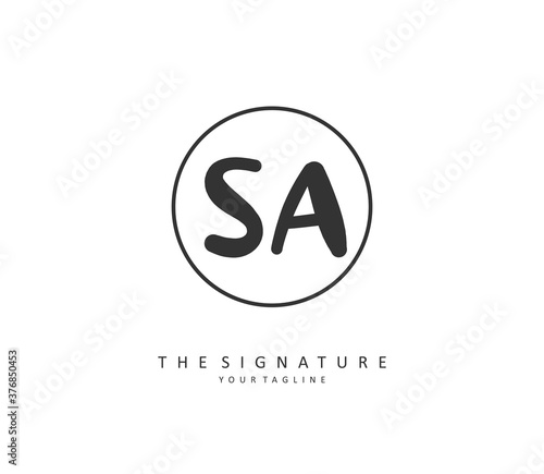 Free Download SA Initial letter handwriting and signature logo. A concept handwriting initial logo with template element. - GFXLoad