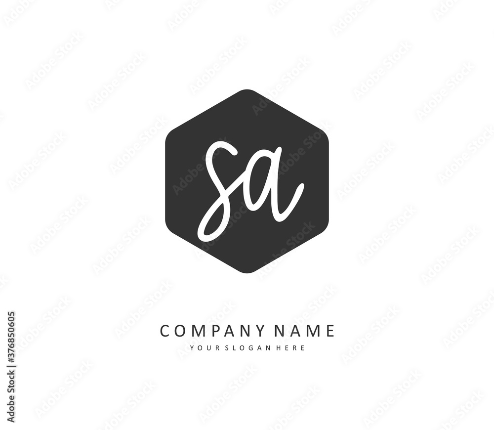 SA Initial letter handwriting and signature logo. A concept handwriting initial logo with template element. SA Initial letter handwriting and signature logo. A concept handwriting initial logo with template element.