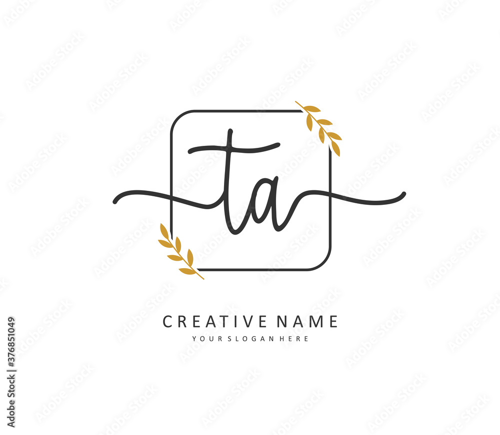 T A TA Initial letter handwriting and signature logo. A concept handwriting initial logo with template element. T A TA Initial letter handwriting and signature logo. A concept handwriting initial logo with template element.