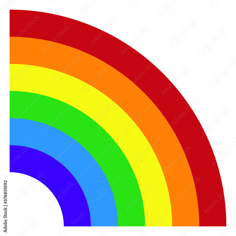 Fototapeta premium Rainbow arch vector icon. Decorative pattern weather symbol. Color spectrum stripe sign logo. Isolated on white background.
