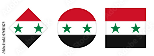 syria flag icon set. isolated on white background
