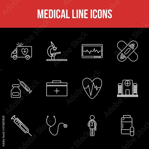 Unique Medical Line icon set