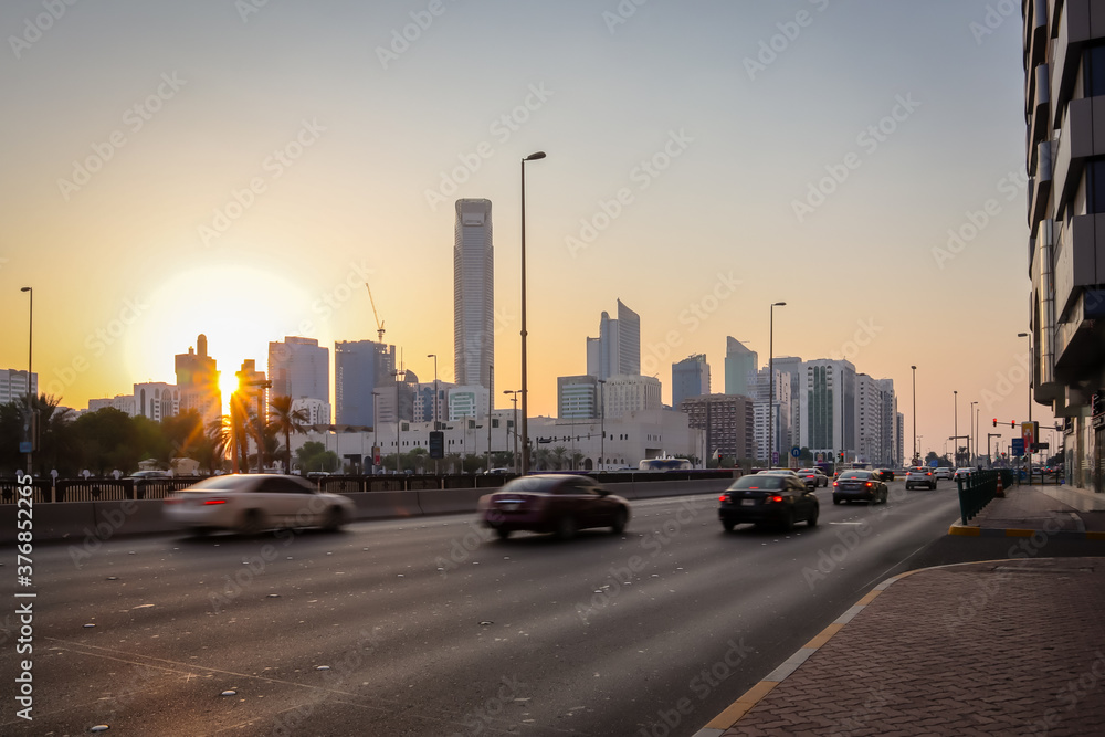Naklejka premium People life style in the Dubai City during Covid-19 Outbreak.