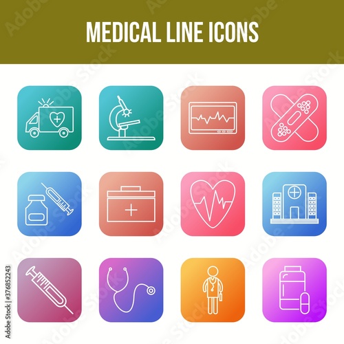 Unique Medical Line icon set