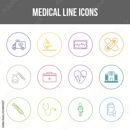 Unique Medical Line icon set