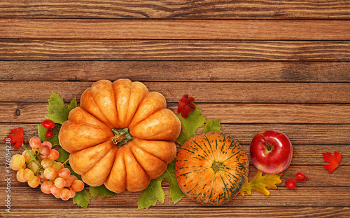 Autumn arrangement with pum...