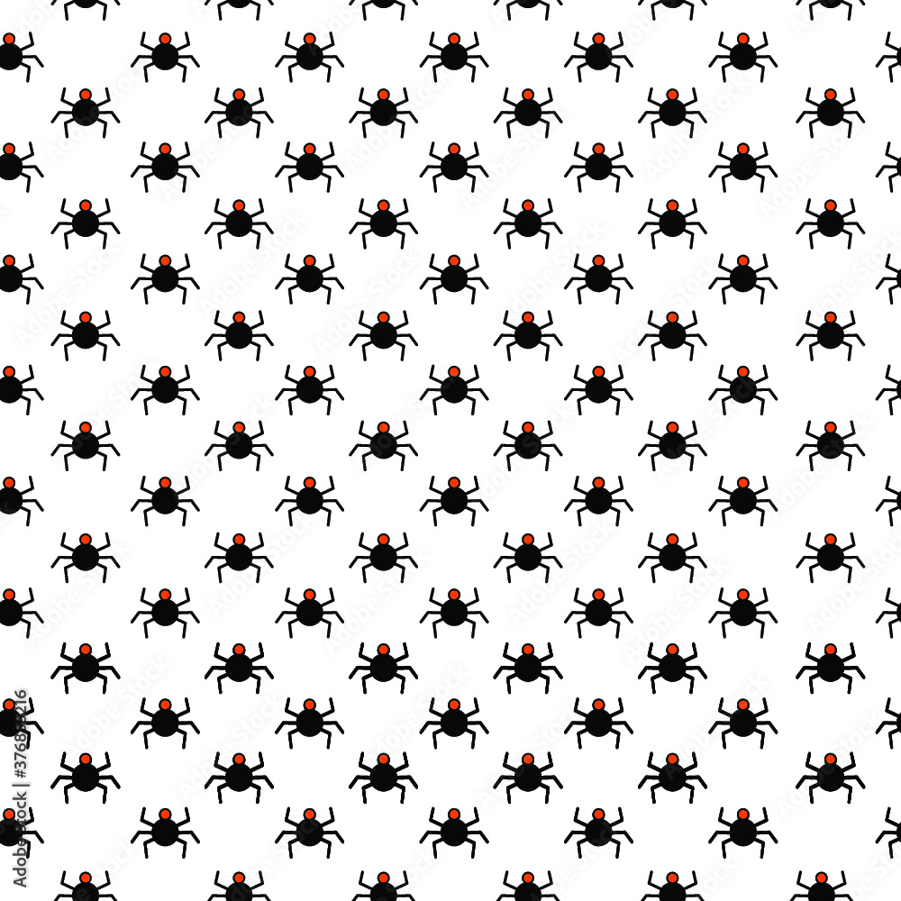 seamless pattern. spiders on a white background