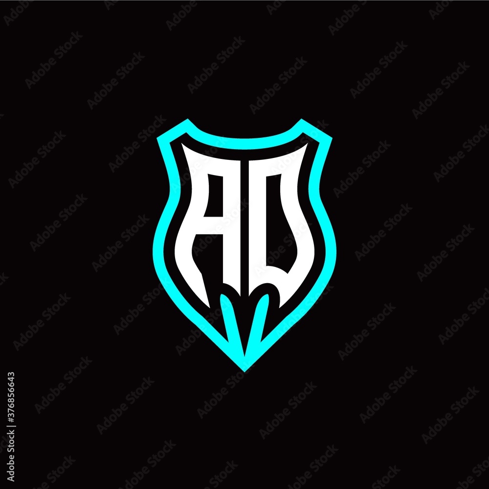 Initial A O letter with shield modern style logo template vector Initial A O letter with shield modern style logo template vector