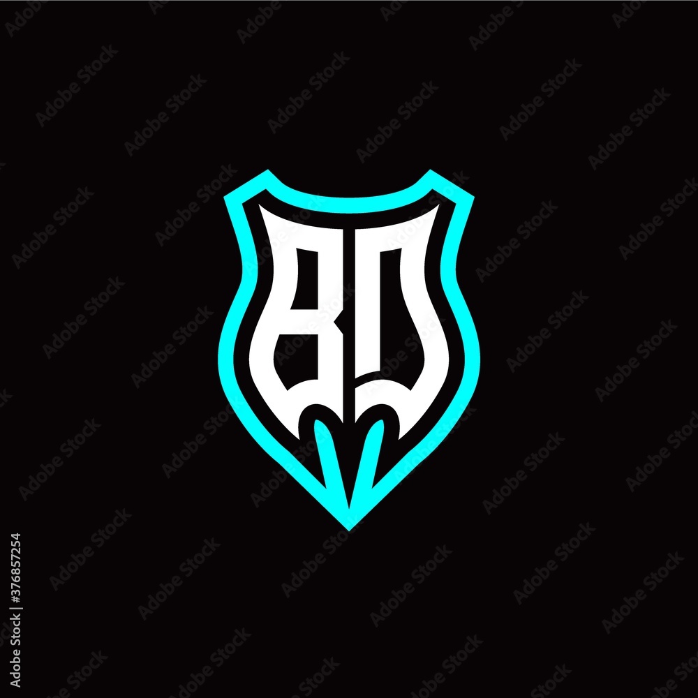 Initial B D letter with shield modern style logo template vector