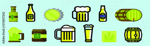 set of beer icon design template with various models. vector illustration