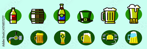 set of beer icon design template with various models. vector illustration