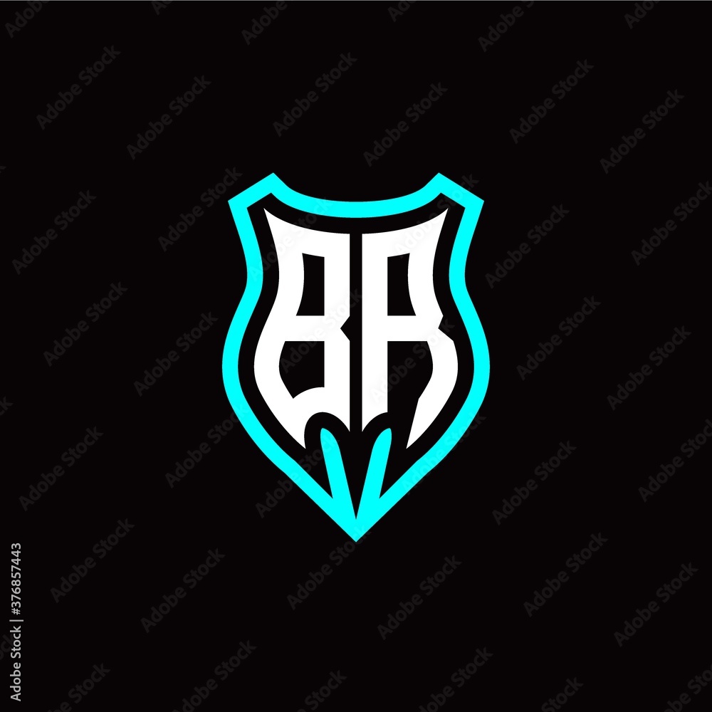 Initial B R letter with shield modern style logo template vector Initial B R letter with shield modern style logo template vector