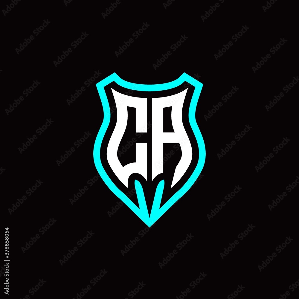 Initial C A letter with shield modern style logo template vector