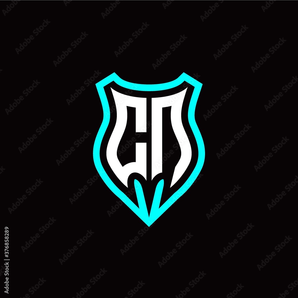 Initial C N letter with shield modern style logo template vector Initial C N letter with shield modern style logo template vector