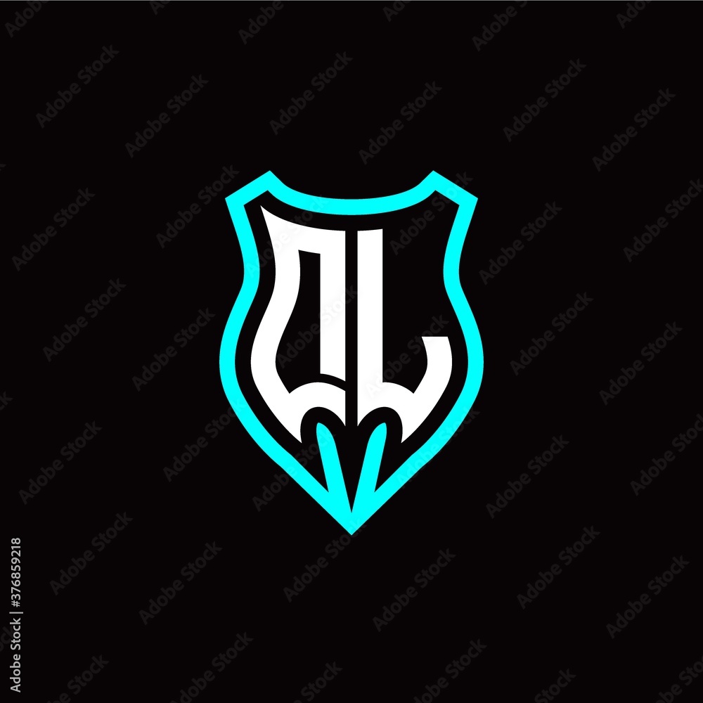 Initial D L letter with shield modern style logo template vector Initial D L letter with shield modern style logo template vector