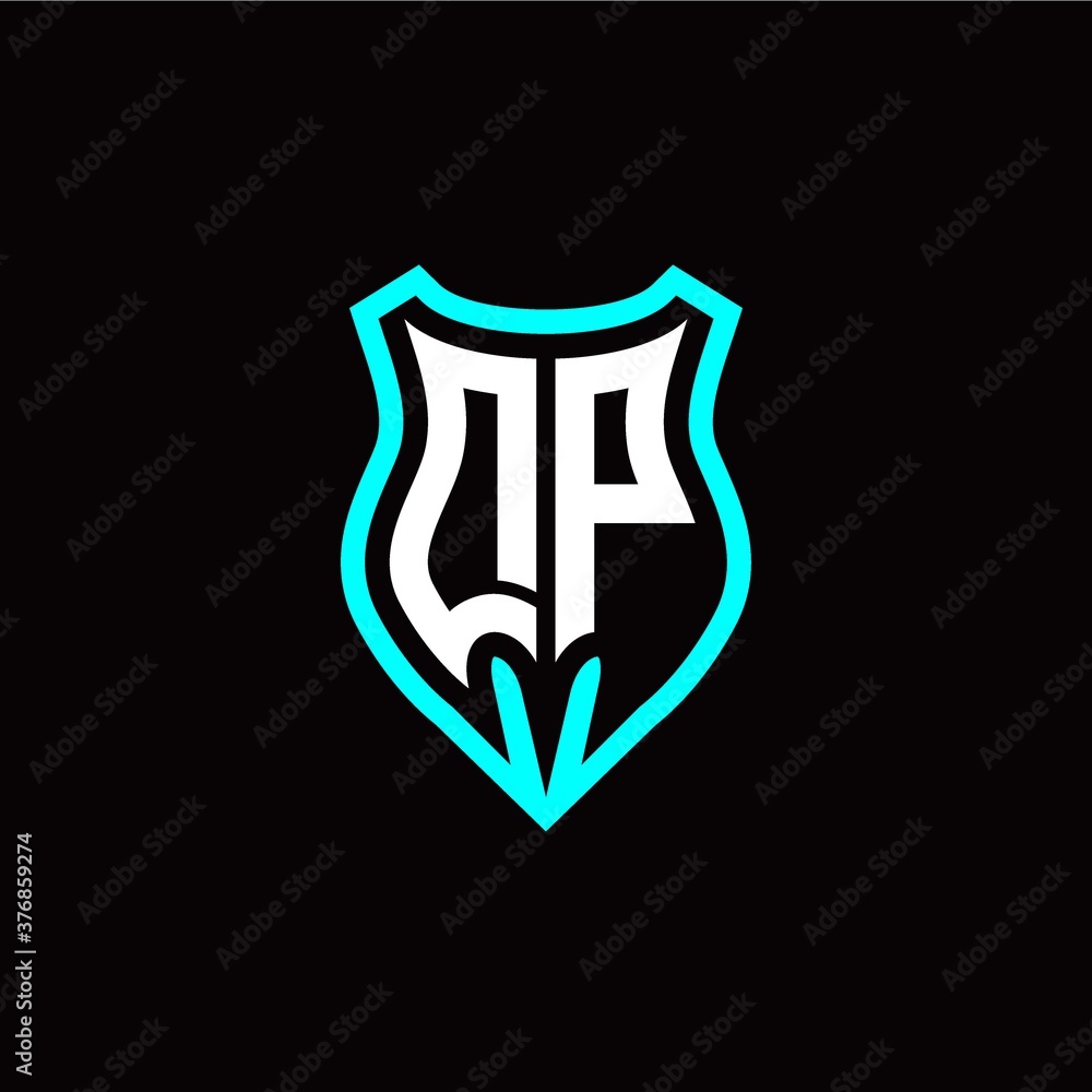 Initial D P letter with shield modern style logo template vector Initial D P letter with shield modern style logo template vector