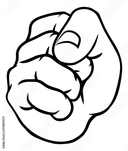 A hand in a fist punching c...