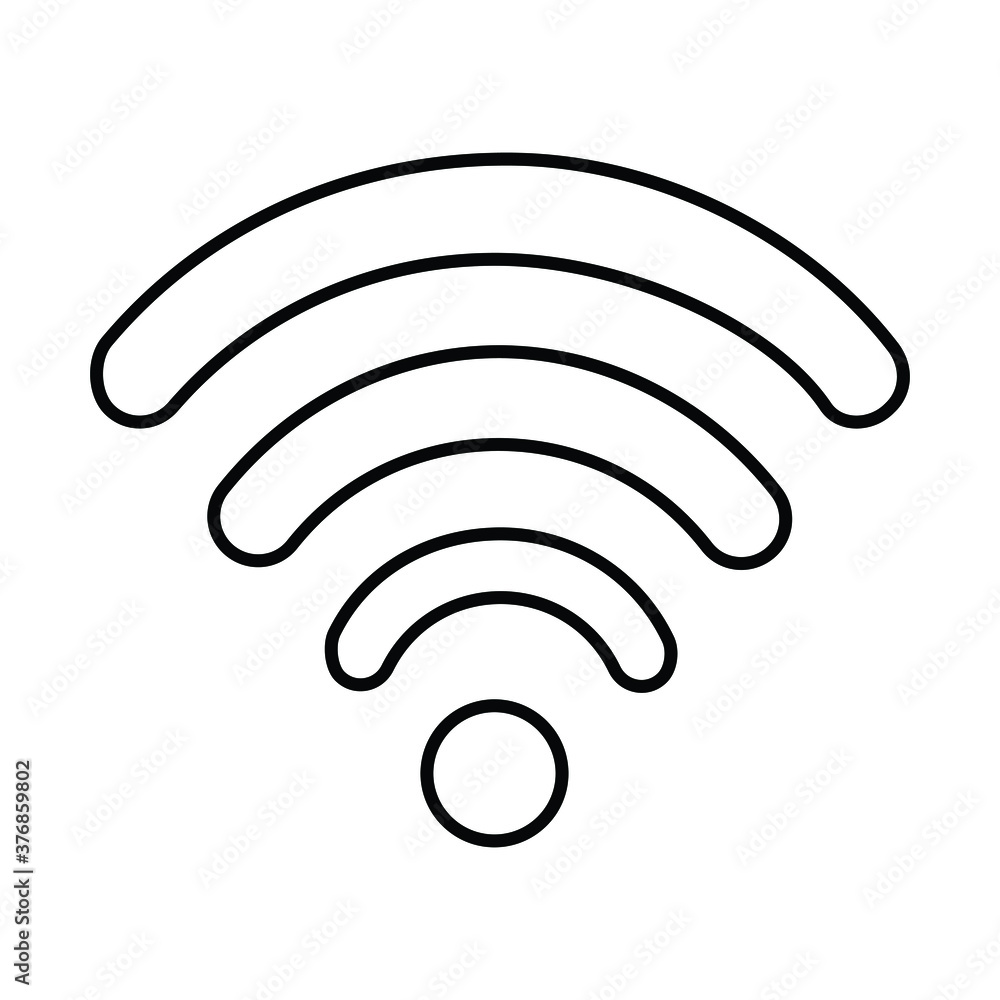 WiFi black color of the flat simple icon. Web apps security Kit illustration vector of the mobile application. The modern style of design. Line single minimalistic sign WiFi black color of the flat simple icon. Web apps security Kit illustration vector of the mobile application. The modern style of design. Line single minimalistic sign