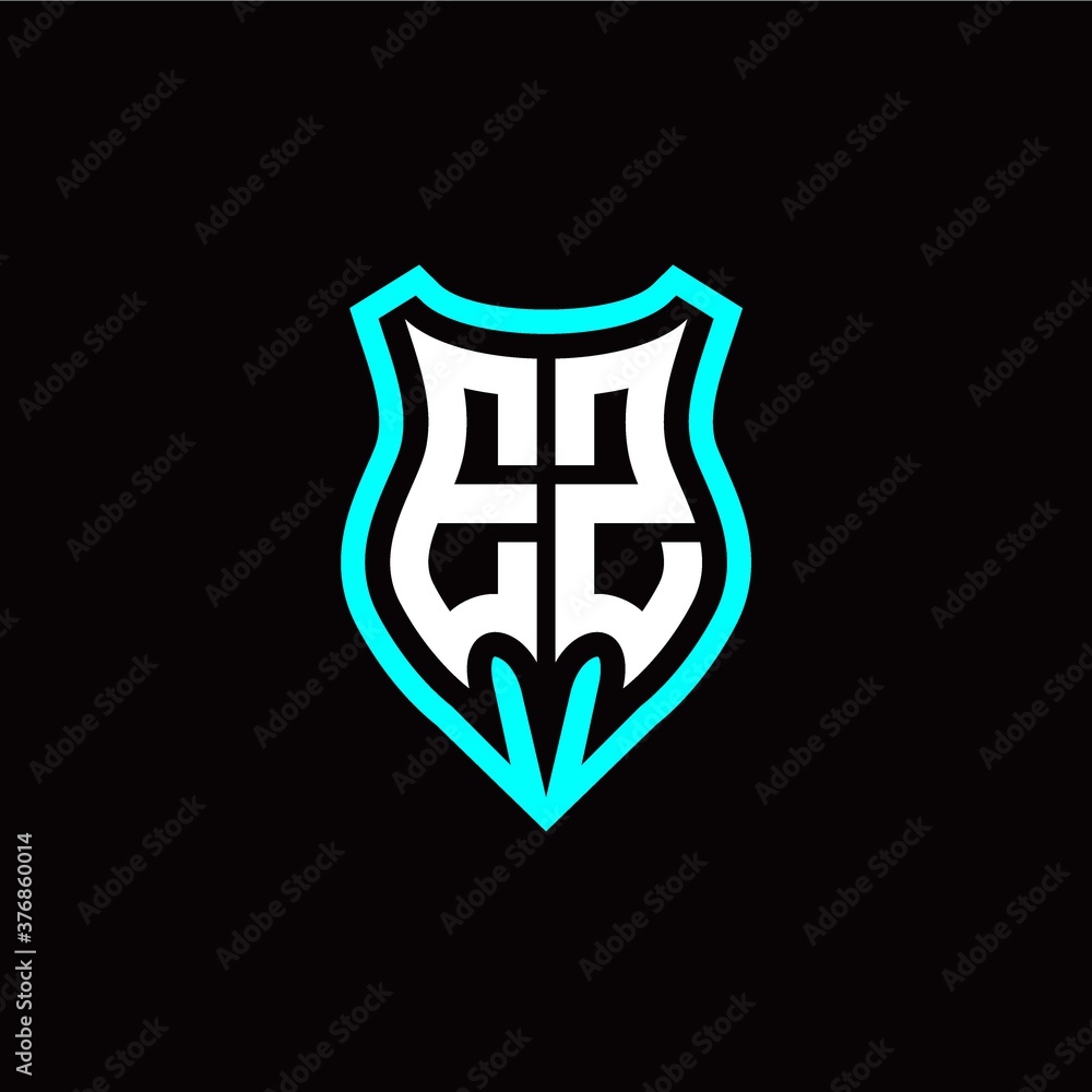 Initial E Z letter with shield modern style logo template vector Initial E Z letter with shield modern style logo template vector
