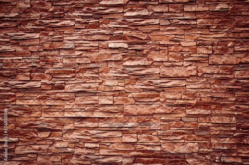 red stone brick wall background 
