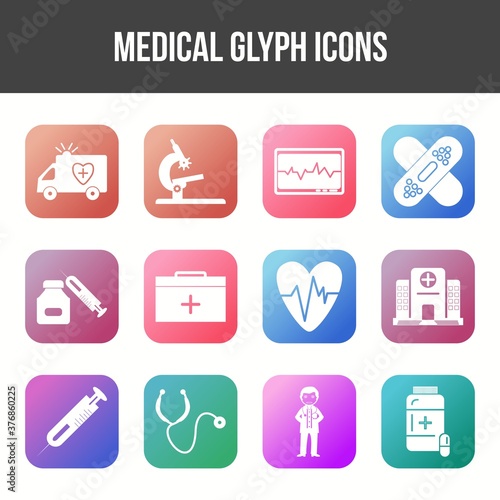 Unique Medical Glyph icon set