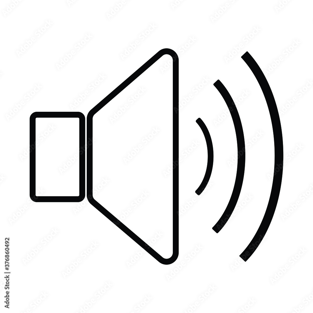 the sound black color of a flat simple icon. Web apps security Kit illustration vector of the mobile application. The modern style of design. Line single minimalistic sign the sound black color of a flat simple icon. Web apps security Kit illustration vector of the mobile application. The modern style of design. Line single minimalistic sign