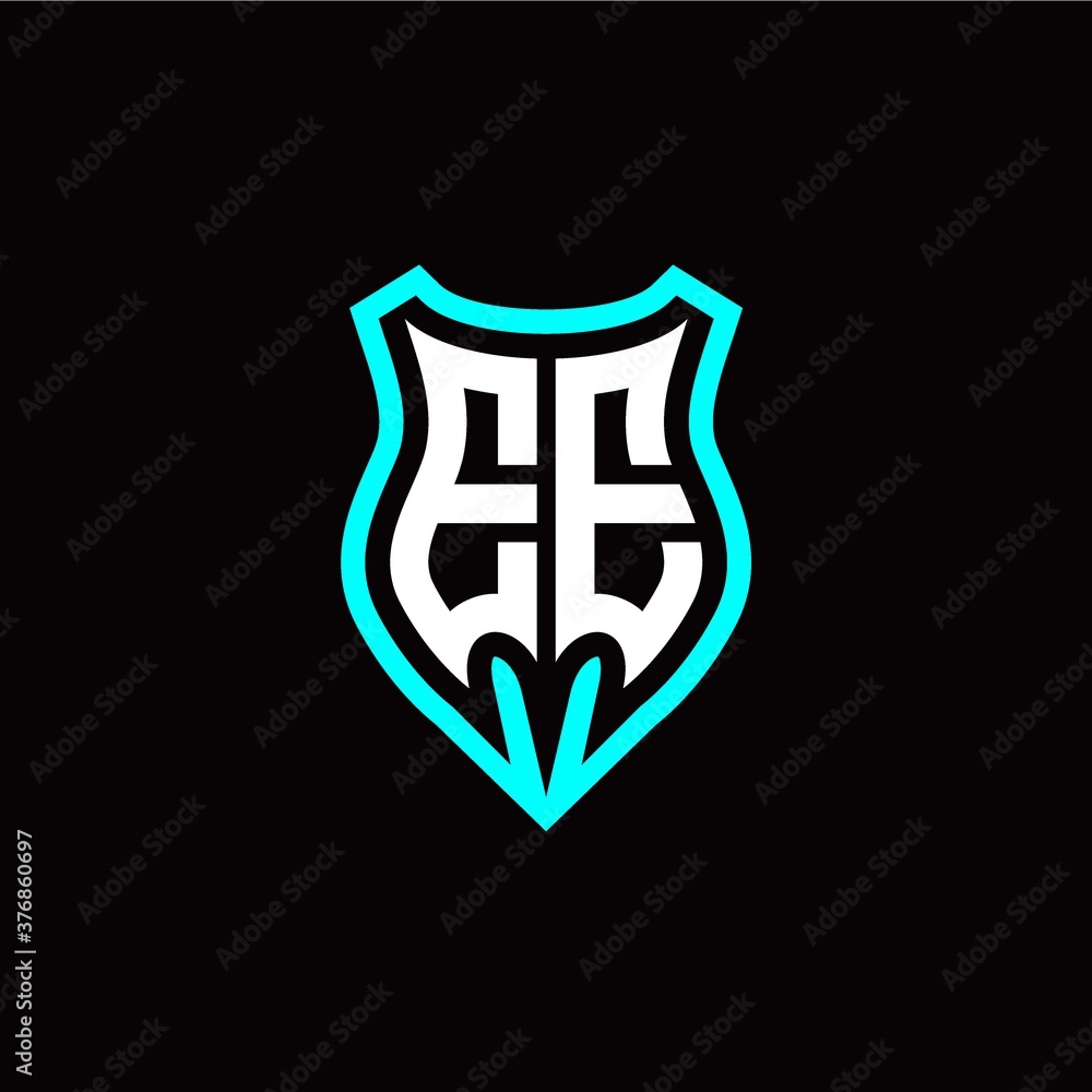 Initial E E letter with shield modern style logo template vector Initial E E letter with shield modern style logo template vector