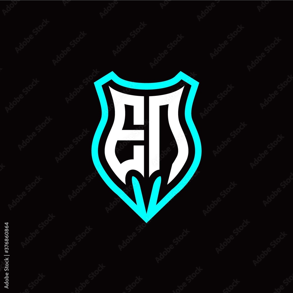 Initial E N letter with shield modern style logo template vector Initial E N letter with shield modern style logo template vector