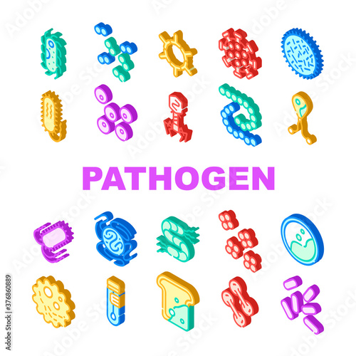Pathogen Virus Disease Collection Icons Set Vector