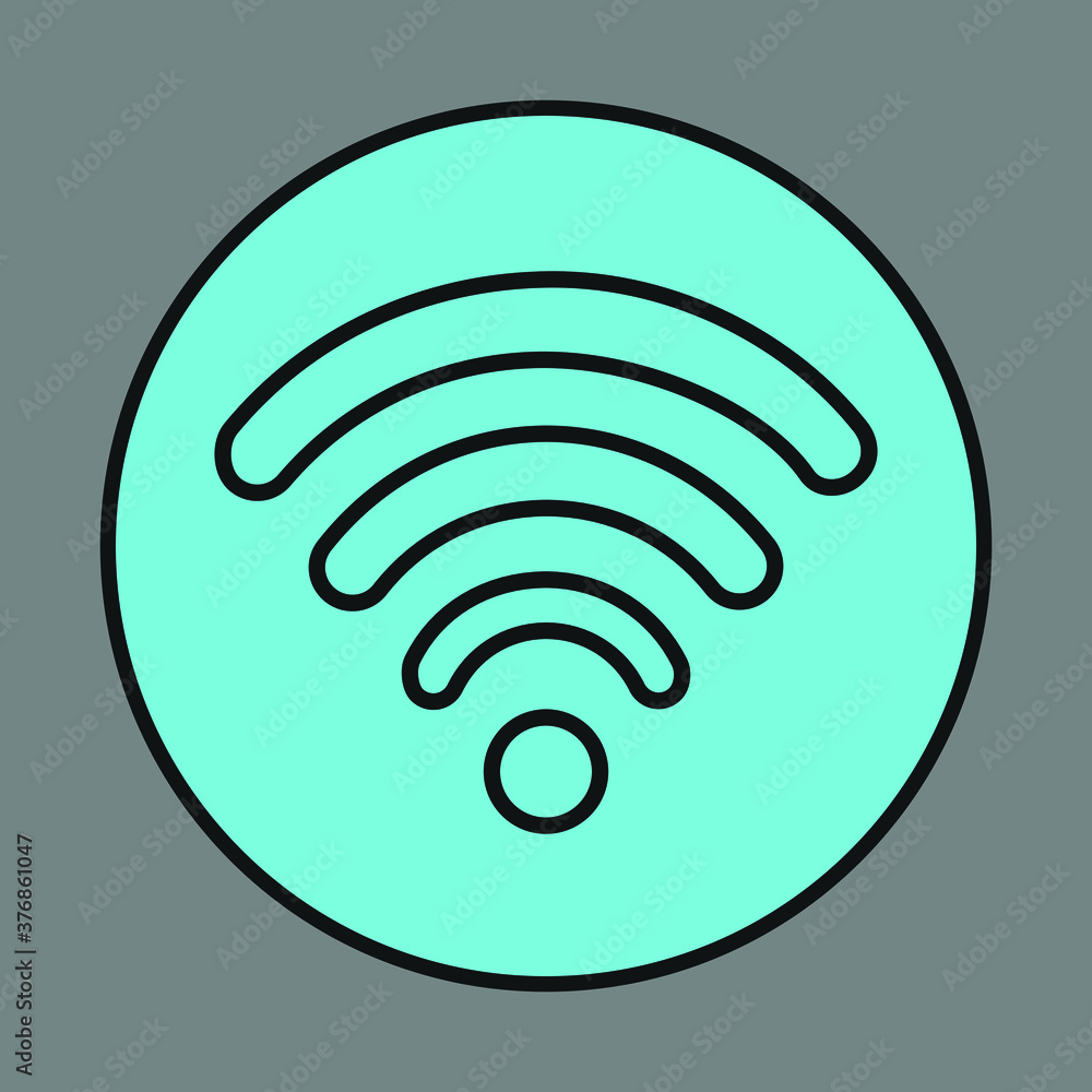 WiFi black color of the flat simple icon. Web apps security Kit illustration vector of the mobile application. The modern style of design. Line single minimalistic sign WiFi black color of the flat simple icon. Web apps security Kit illustration vector of the mobile application. The modern style of design. Line single minimalistic sign